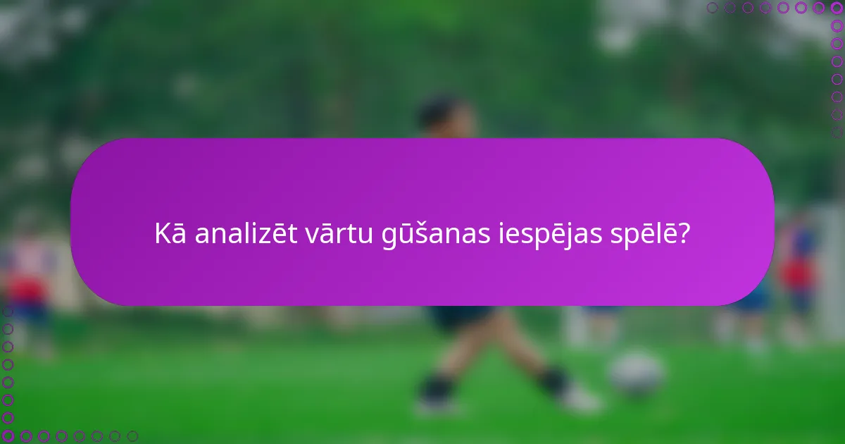 Kā analizēt vārtu gūšanas iespējas spēlē?