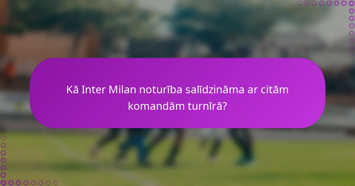 Kā Inter Milan noturība salīdzināma ar citām komandām turnīrā?