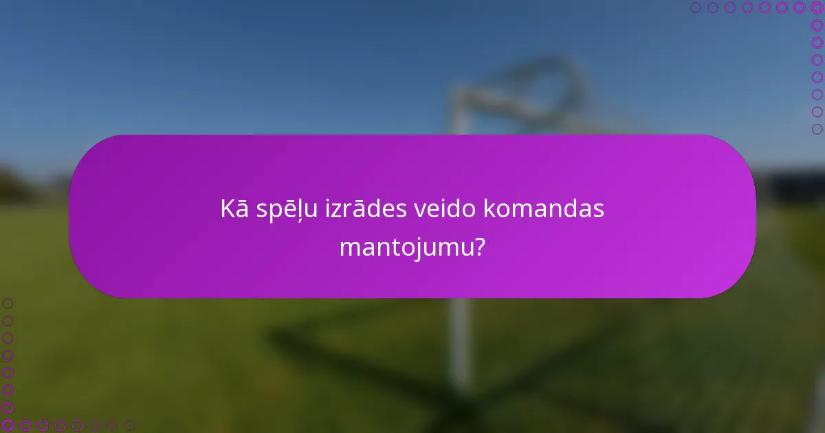 Kā spēļu izrādes veido komandas mantojumu?