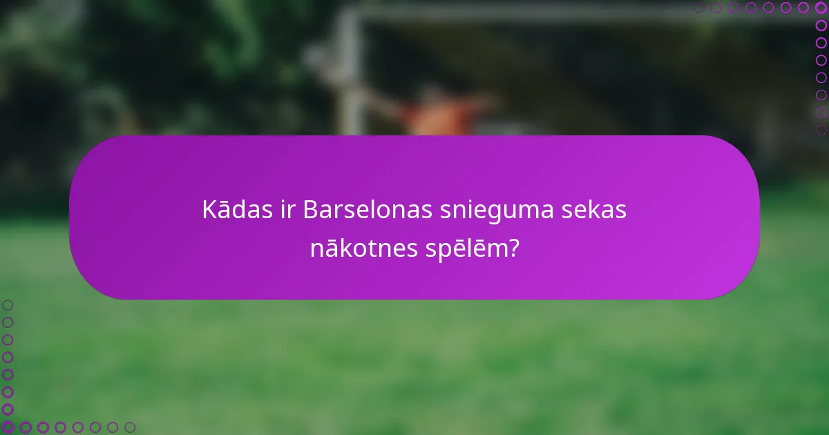 Kādas ir Barselonas snieguma sekas nākotnes spēlēm?